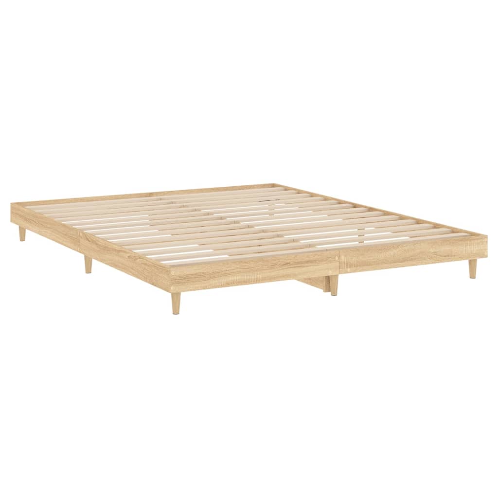 Bed frame without mattress Sonoma oak 200x200 cm wood material