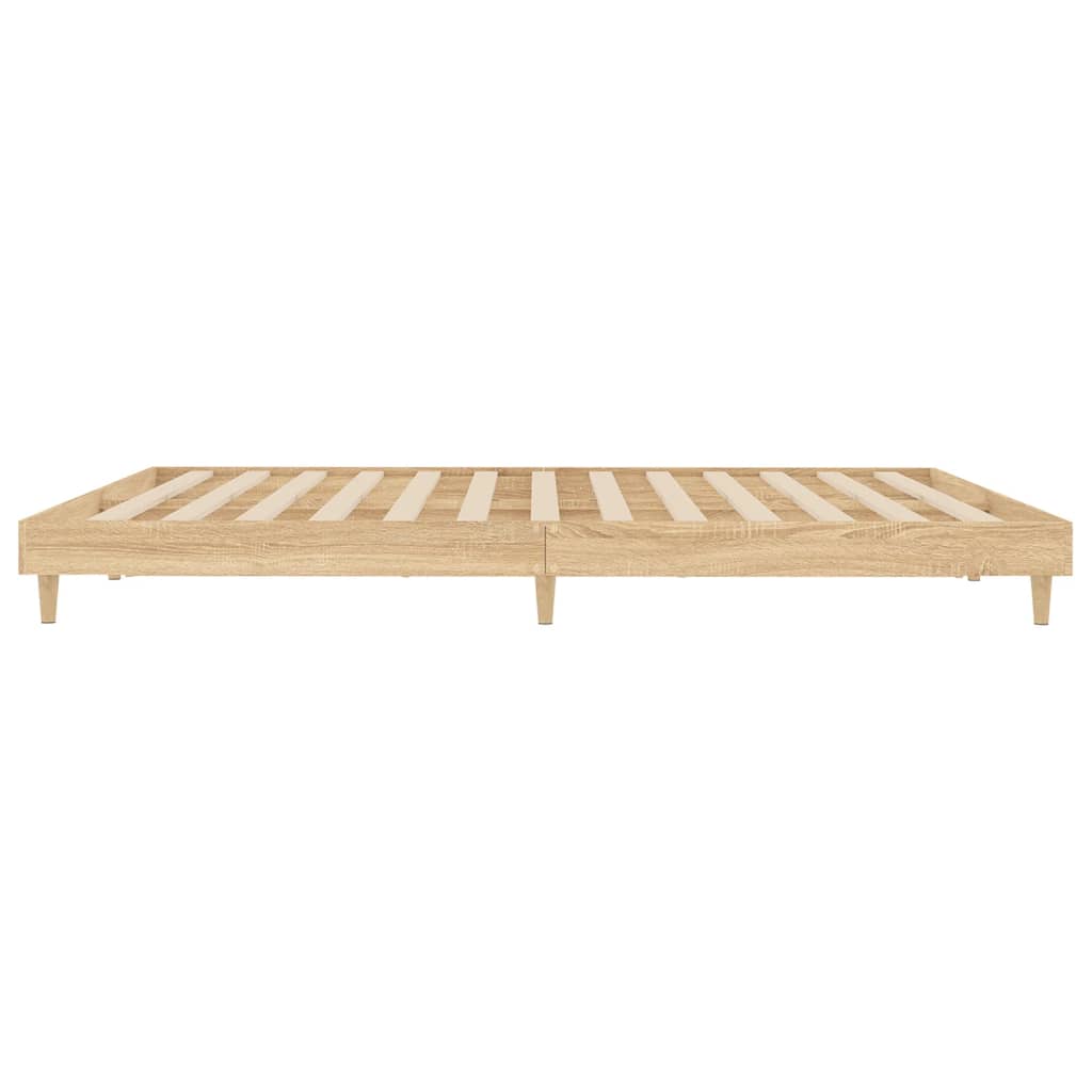 Bed frame without mattress Sonoma oak 200x200 cm wood material