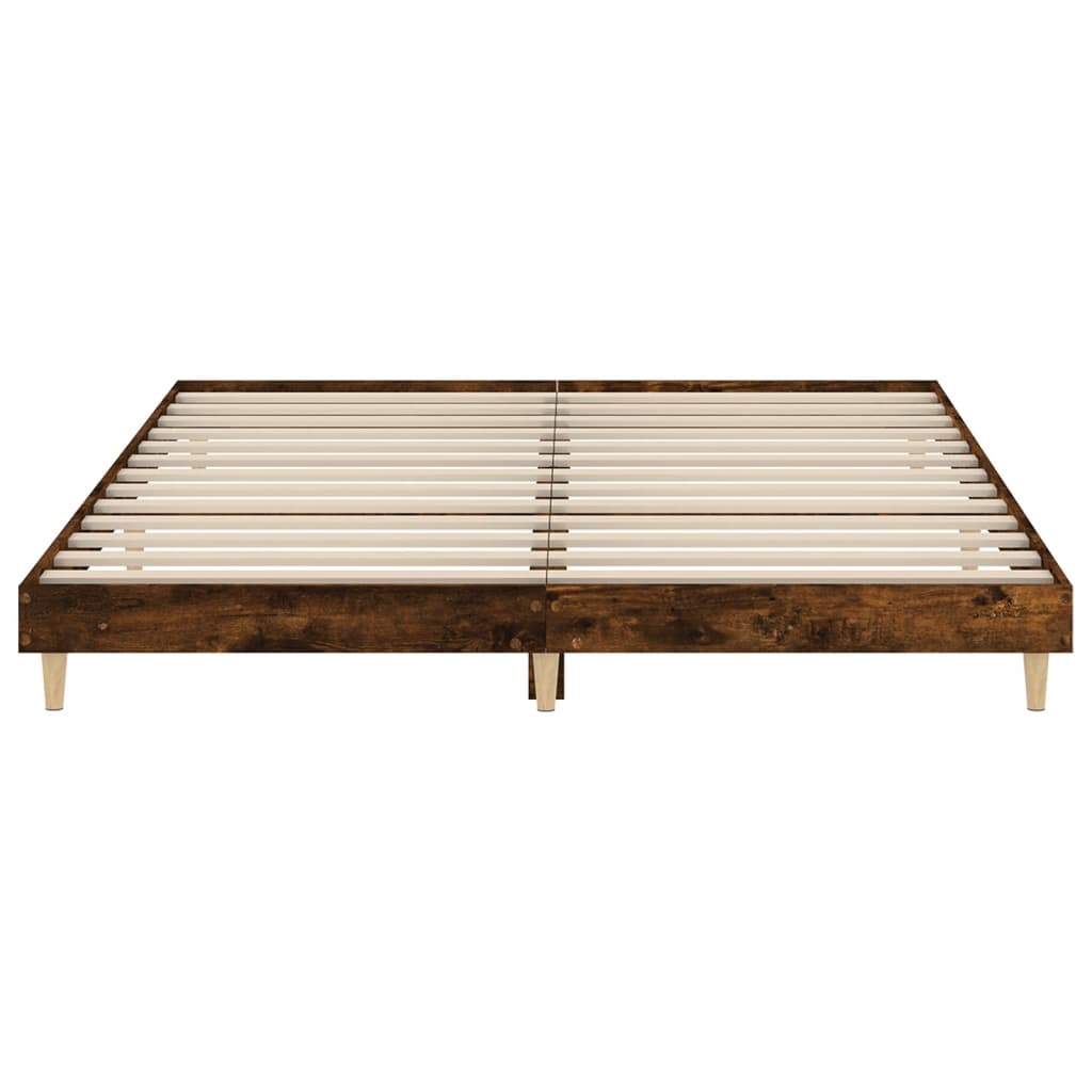 Bed frame without mattress smoked oak 200x200 cm wood material