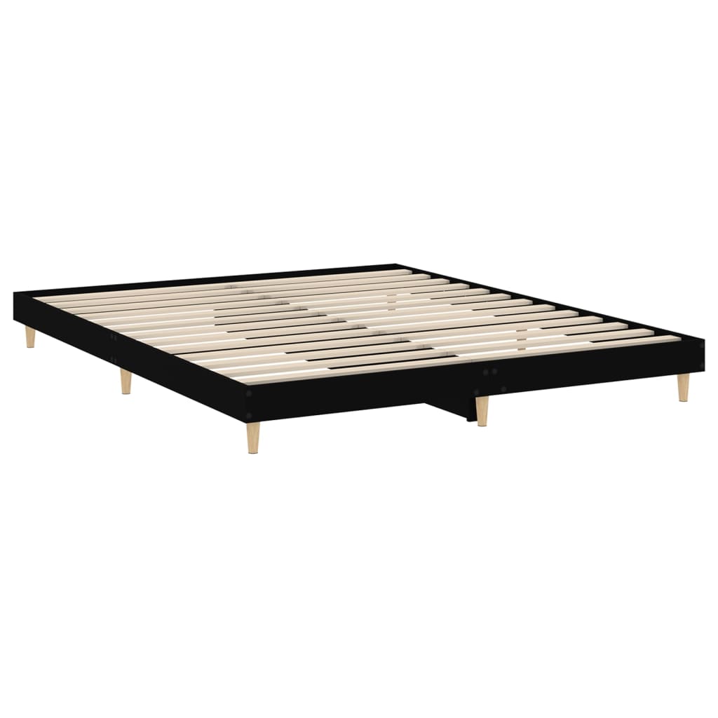 Bed frame without mattress Black 180x200 cm wood material