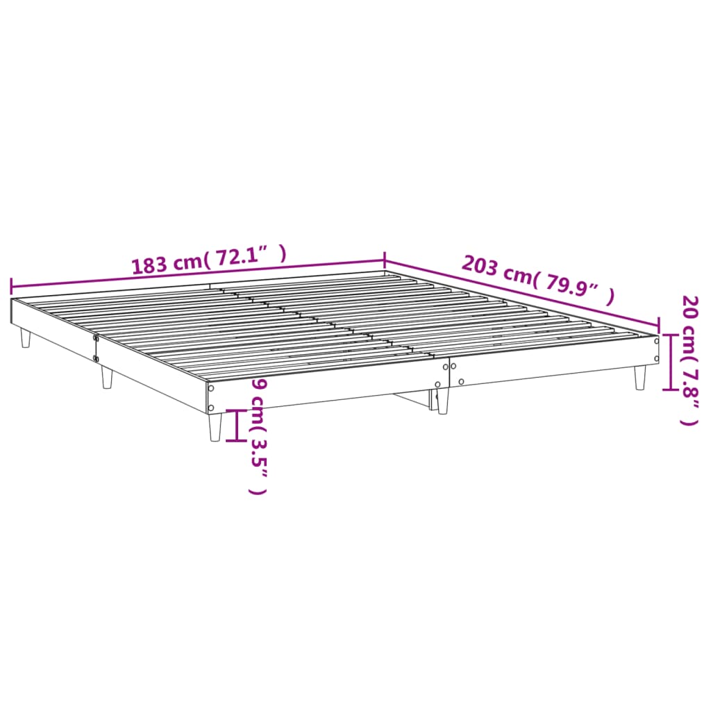 Bed frame without mattress Black 180x200 cm wood material