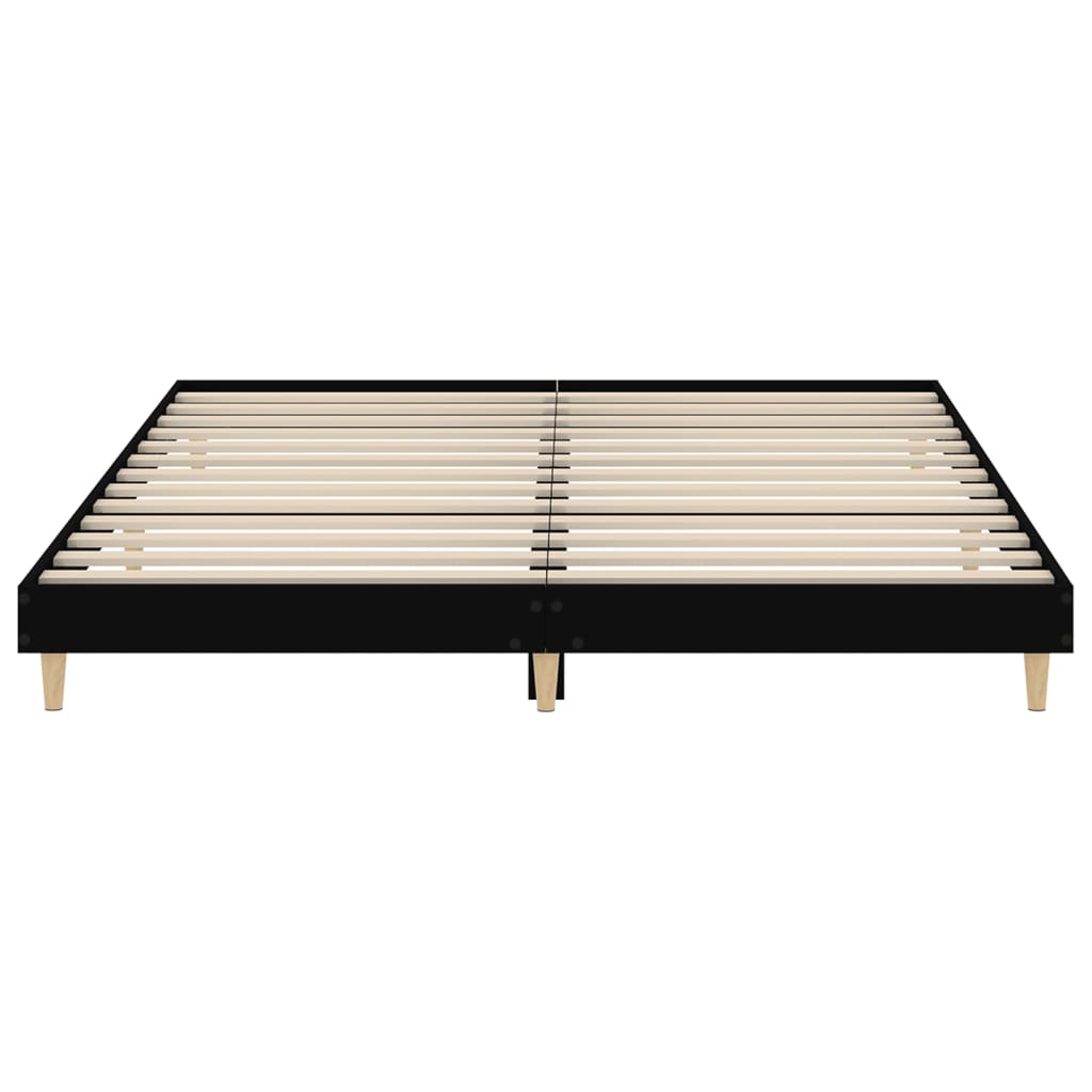 Bed frame black 150x200 cm wood material