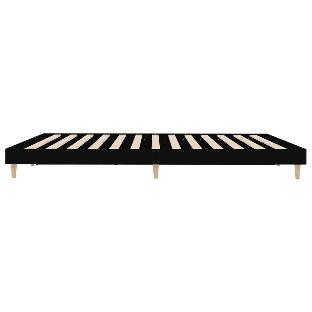 Bed frame black 150x200 cm wood material