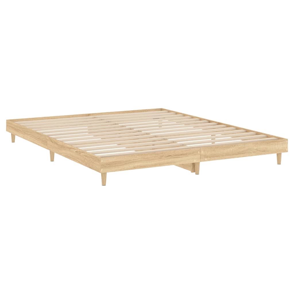 Bettgestell ohne Matratze Sonoma-Eiche 150x200 cm Holzwerkstoff