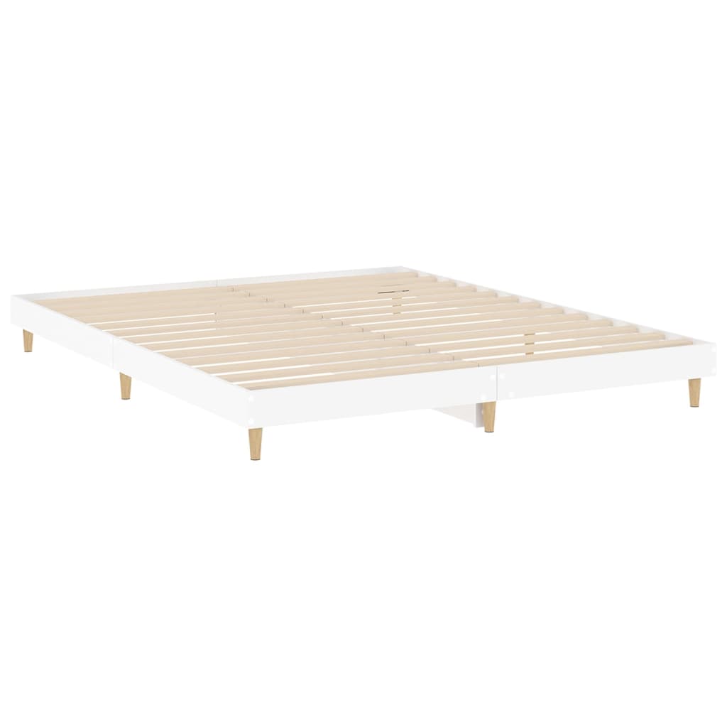 Bed frame white 140x200 cm wood material