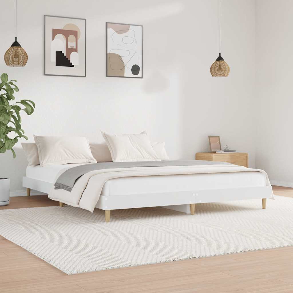 Bed frame white 120x200 cm wood material