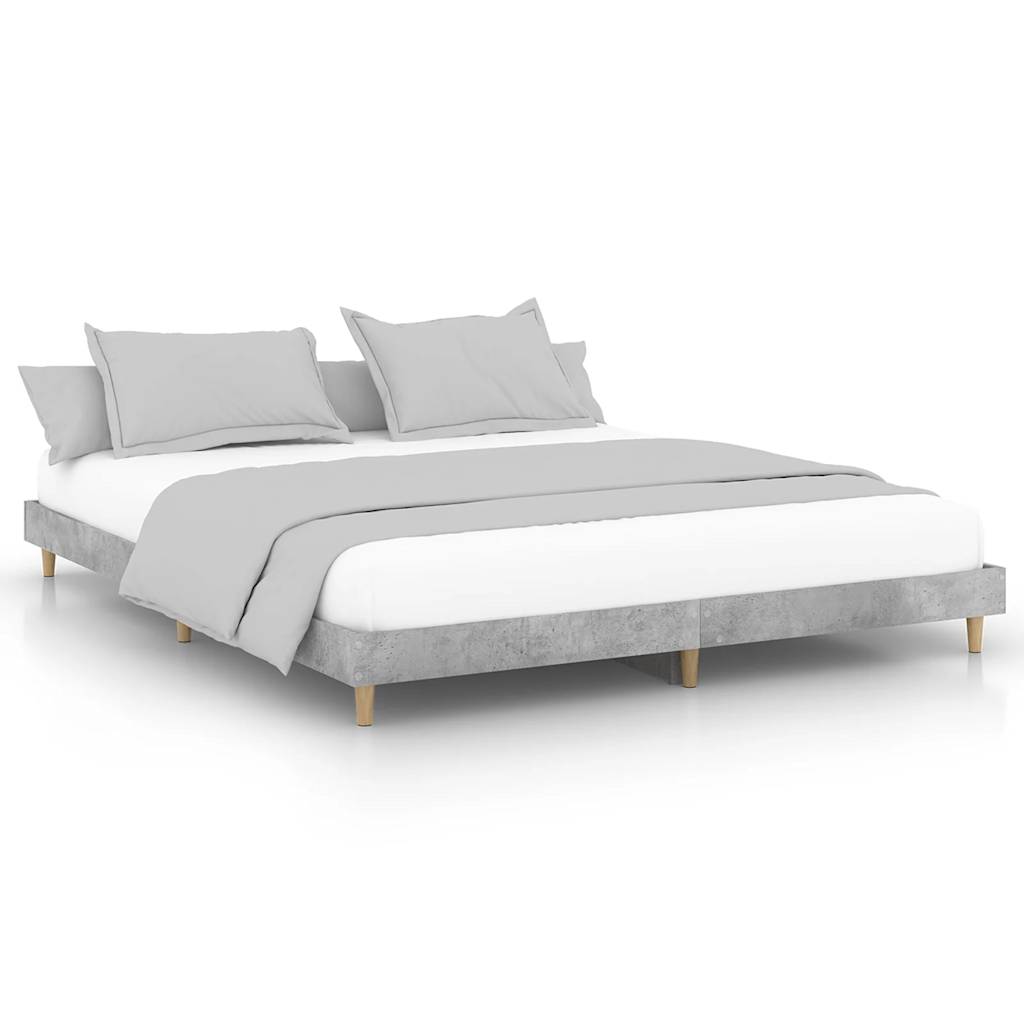 Bed frame concrete grey 120x200 cm wood material