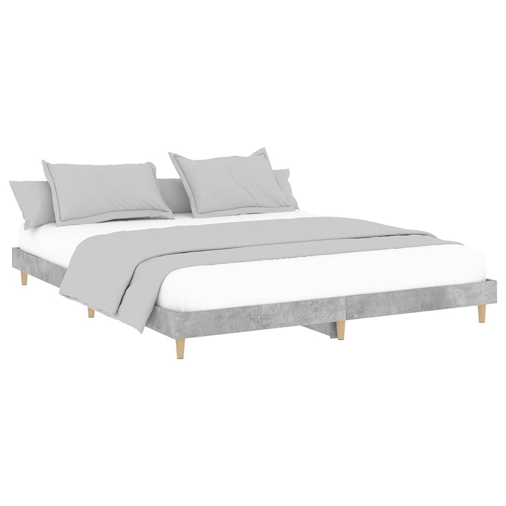 Bed frame concrete grey 120x200 cm wood material