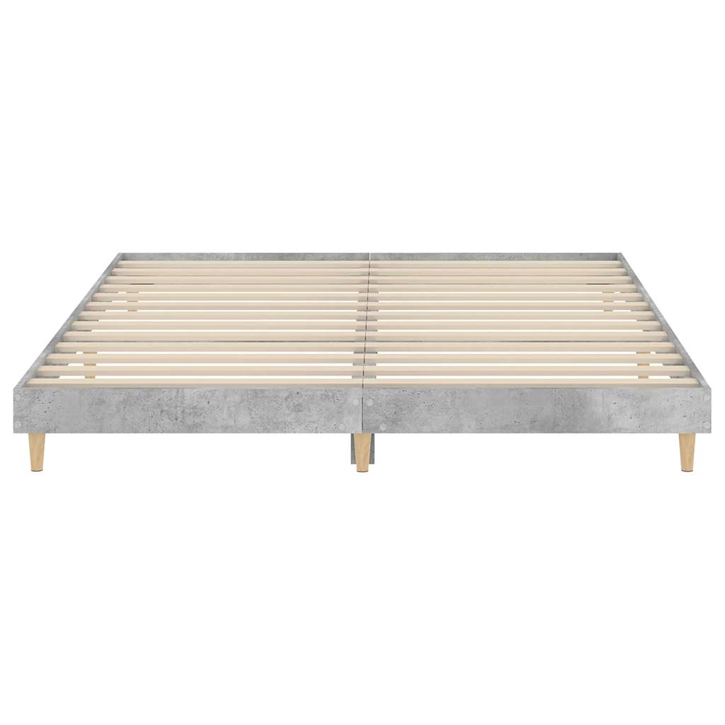 Bed frame concrete grey 120x200 cm wood material