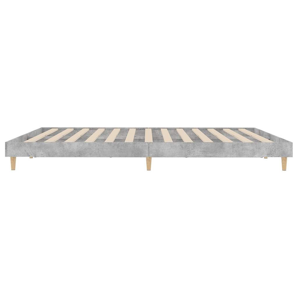 Bed frame concrete grey 120x200 cm wood material