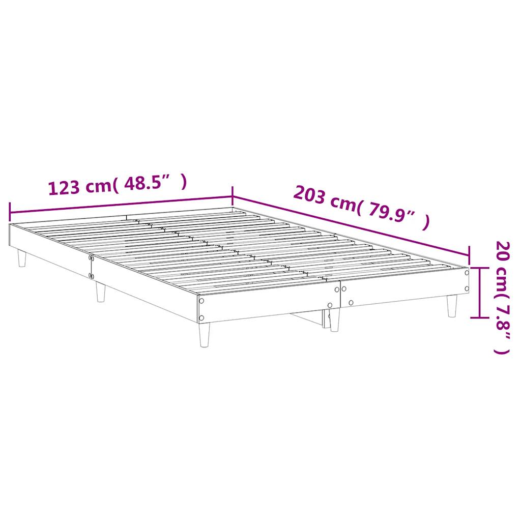 Bed frame concrete grey 120x200 cm wood material