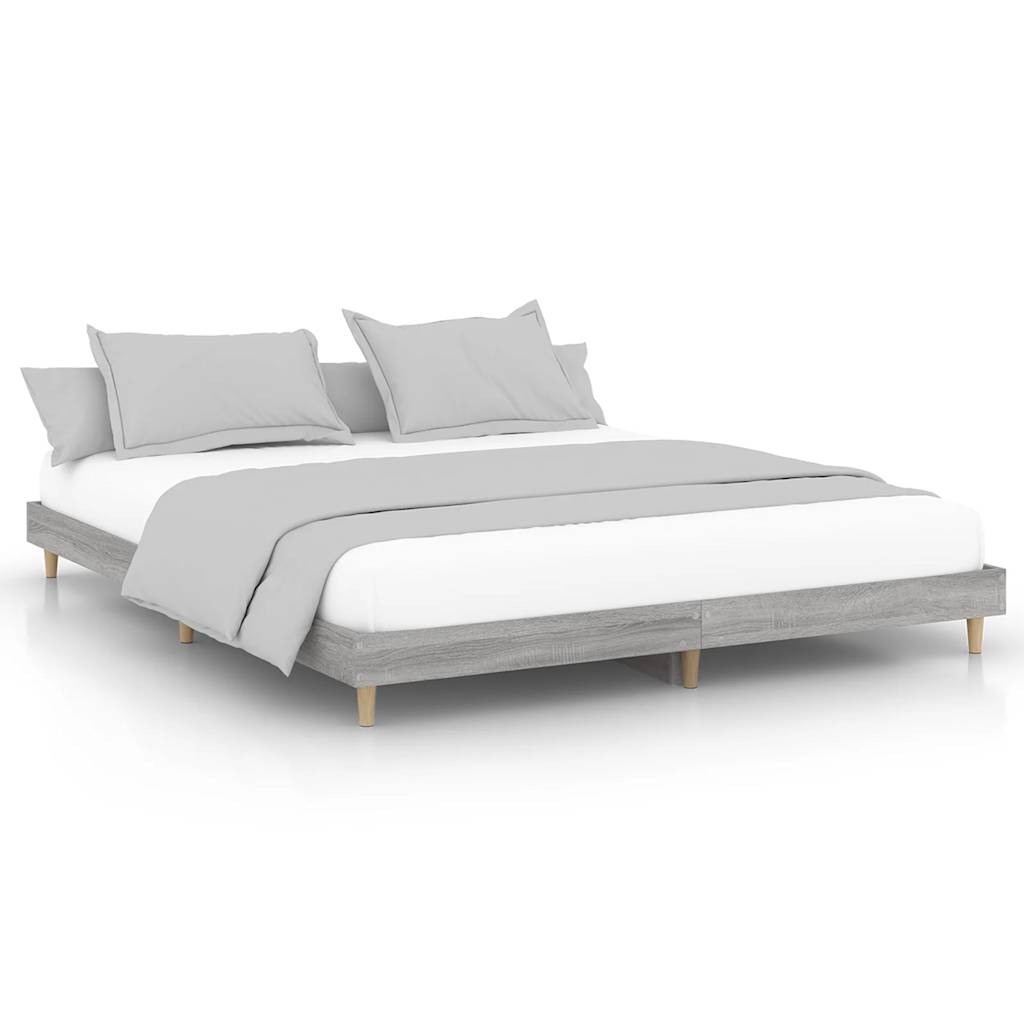 Bed frame Grey Sonoma 120x200 cm wood material