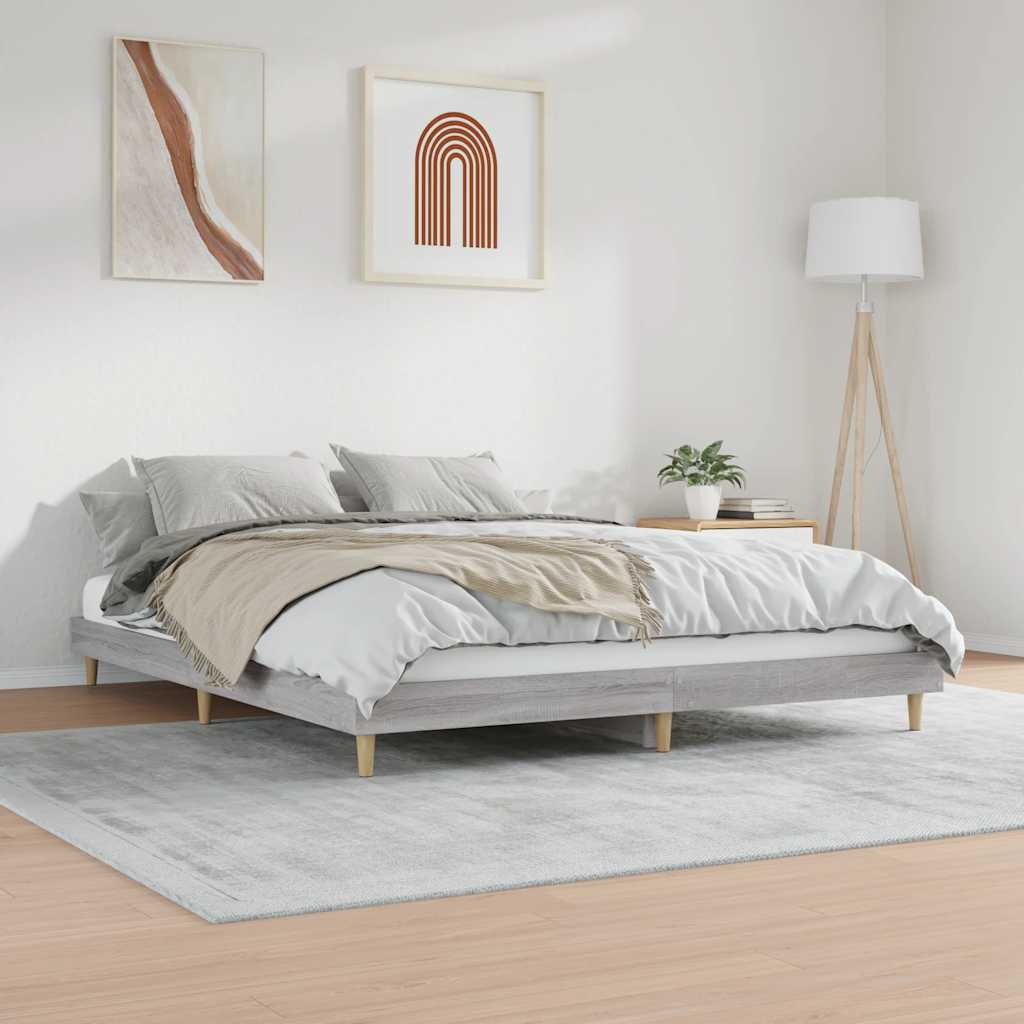 Bed frame Grey Sonoma 120x200 cm wood material