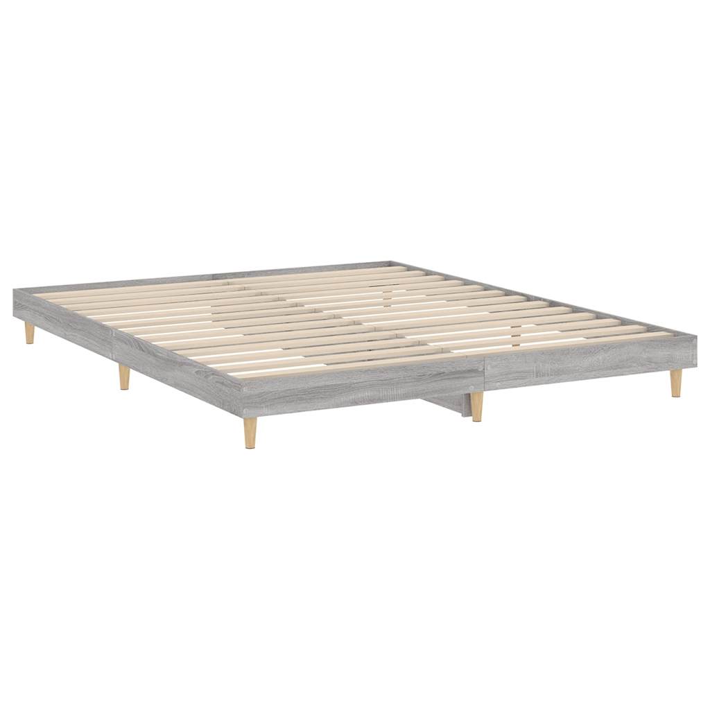 Bed frame Grey Sonoma 120x200 cm wood material