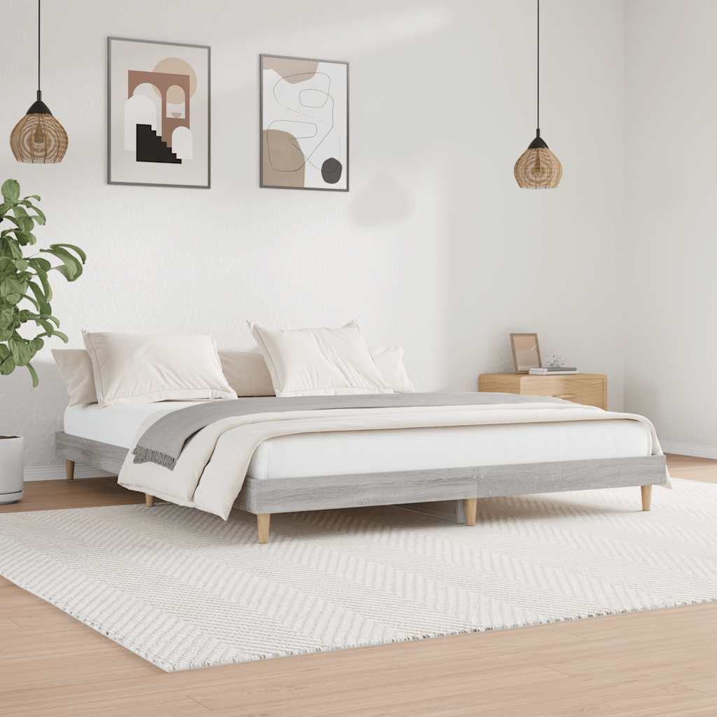 Bed frame Grey Sonoma 120x200 cm wood material