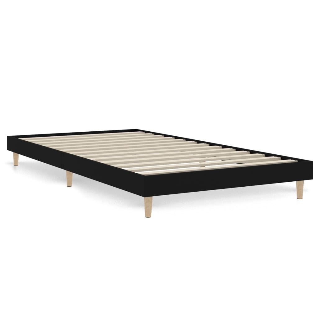 Bed frame black 100x200 cm wood material