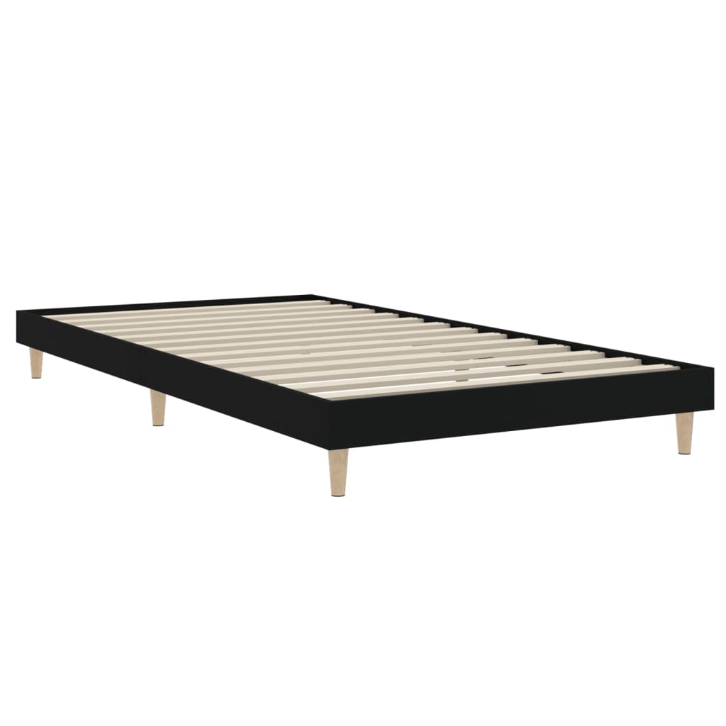 Bed frame black 100x200 cm wood material