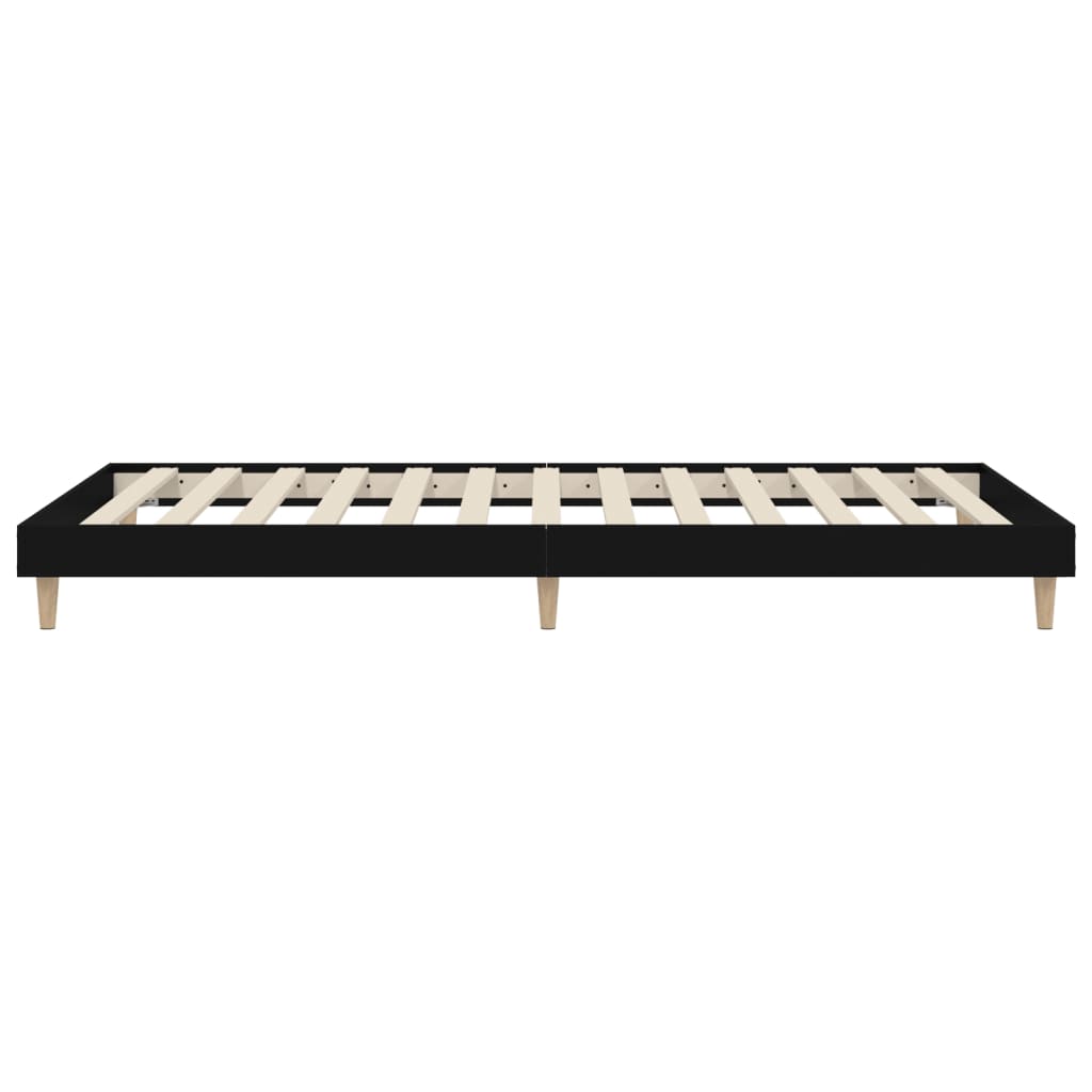 Bed frame black 100x200 cm wood material