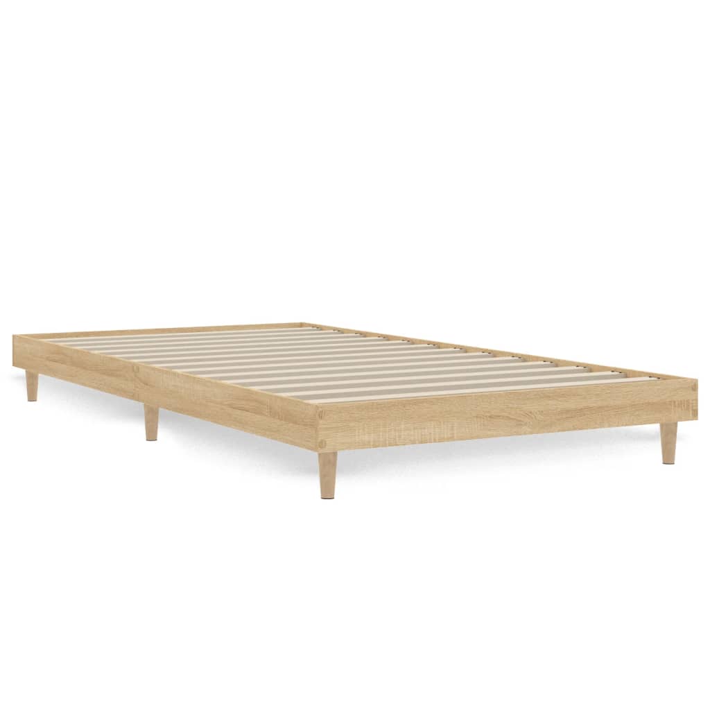 Bed frame without mattress Sonoma oak 100x200 cm wood material