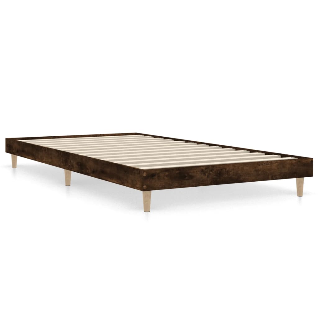 Bed frame without mattress smoked oak 100x200 cm wood material