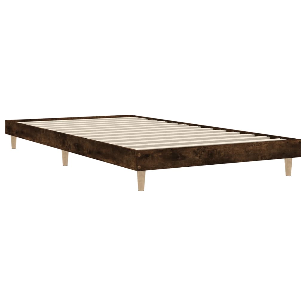 Bed frame without mattress smoked oak 100x200 cm wood material