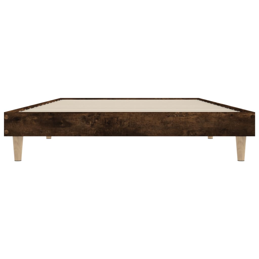 Bed frame without mattress smoked oak 100x200 cm wood material