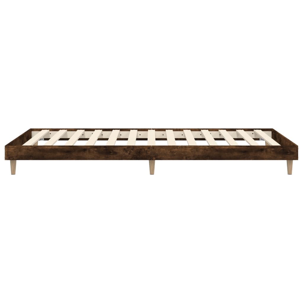 Bed frame without mattress smoked oak 100x200 cm wood material