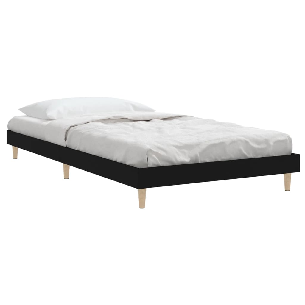 Bed frame black 90x200 cm wood material