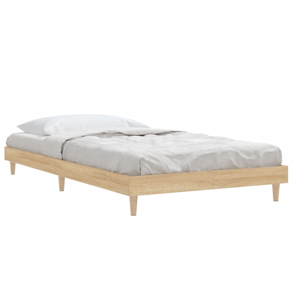 Bed frame without mattress Sonoma oak 90x200 cm wood material