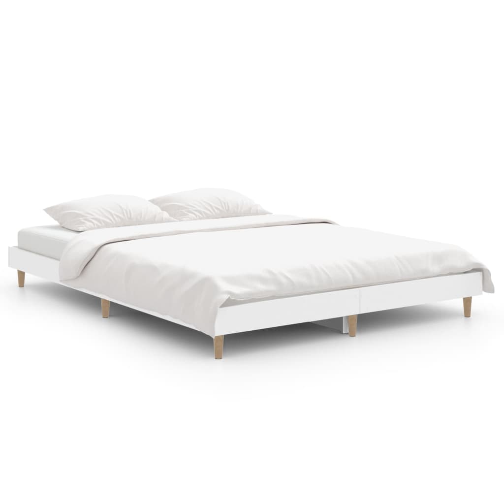 Bed frame white 140x190 cm wood material