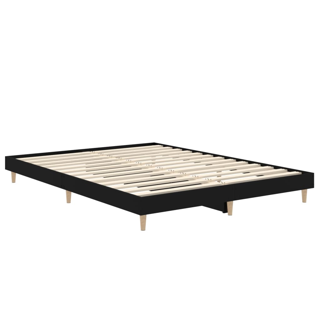 Bed frame black 140x190 cm wood material