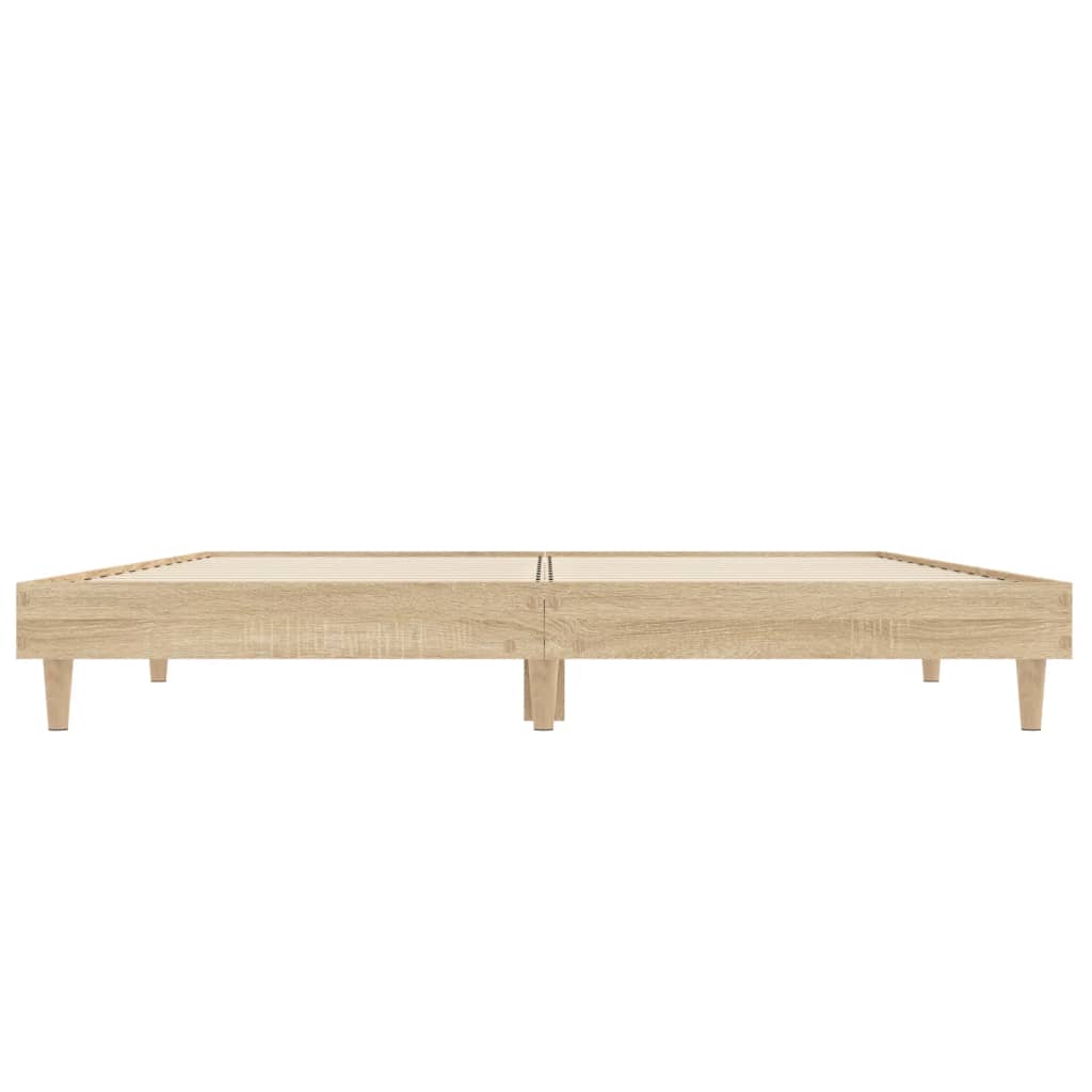 Bed frame without mattress Sonoma oak 140x190 cm wood material