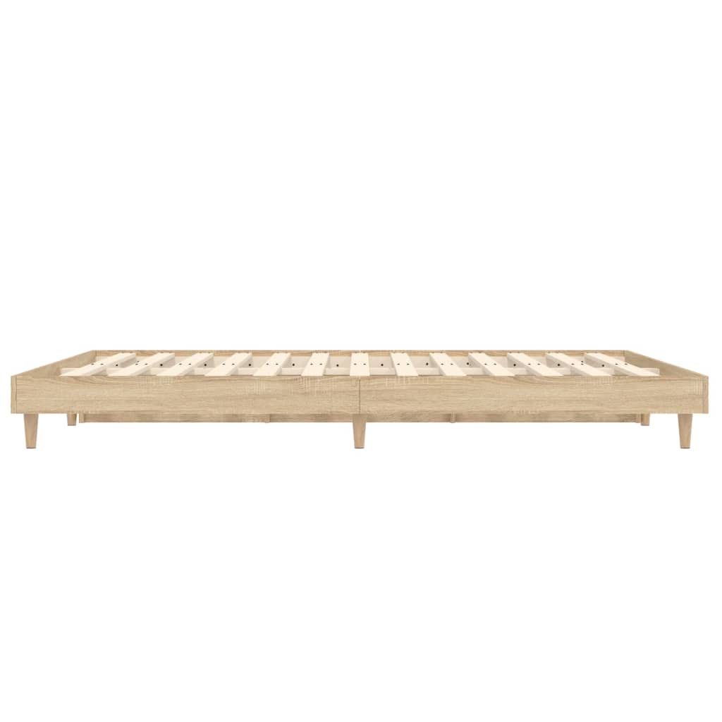 Bed frame without mattress Sonoma oak 140x190 cm wood material