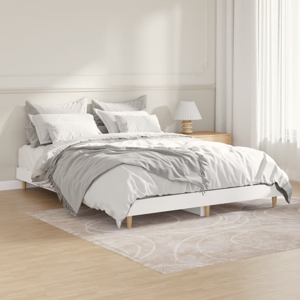 Bed frame white 135x190 cm wood material