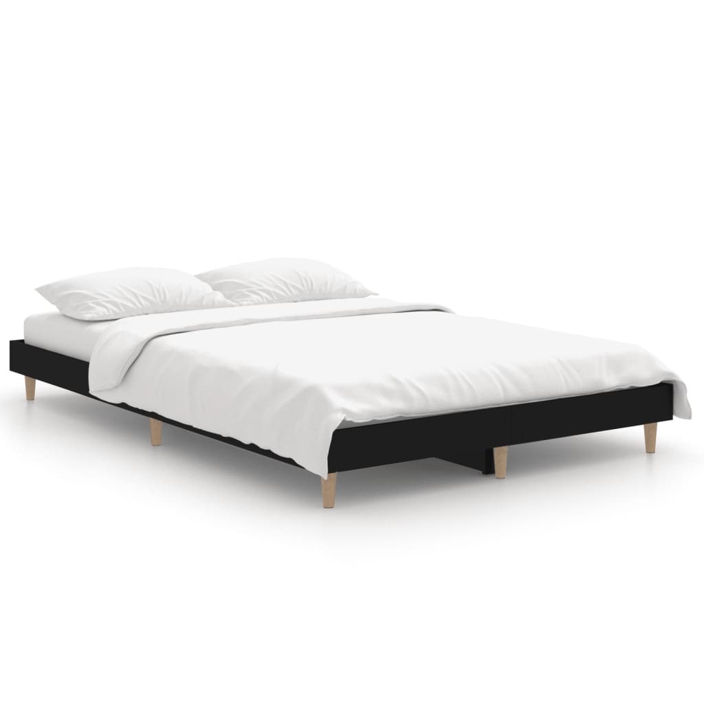 Bed frame black 120x190 cm wood material