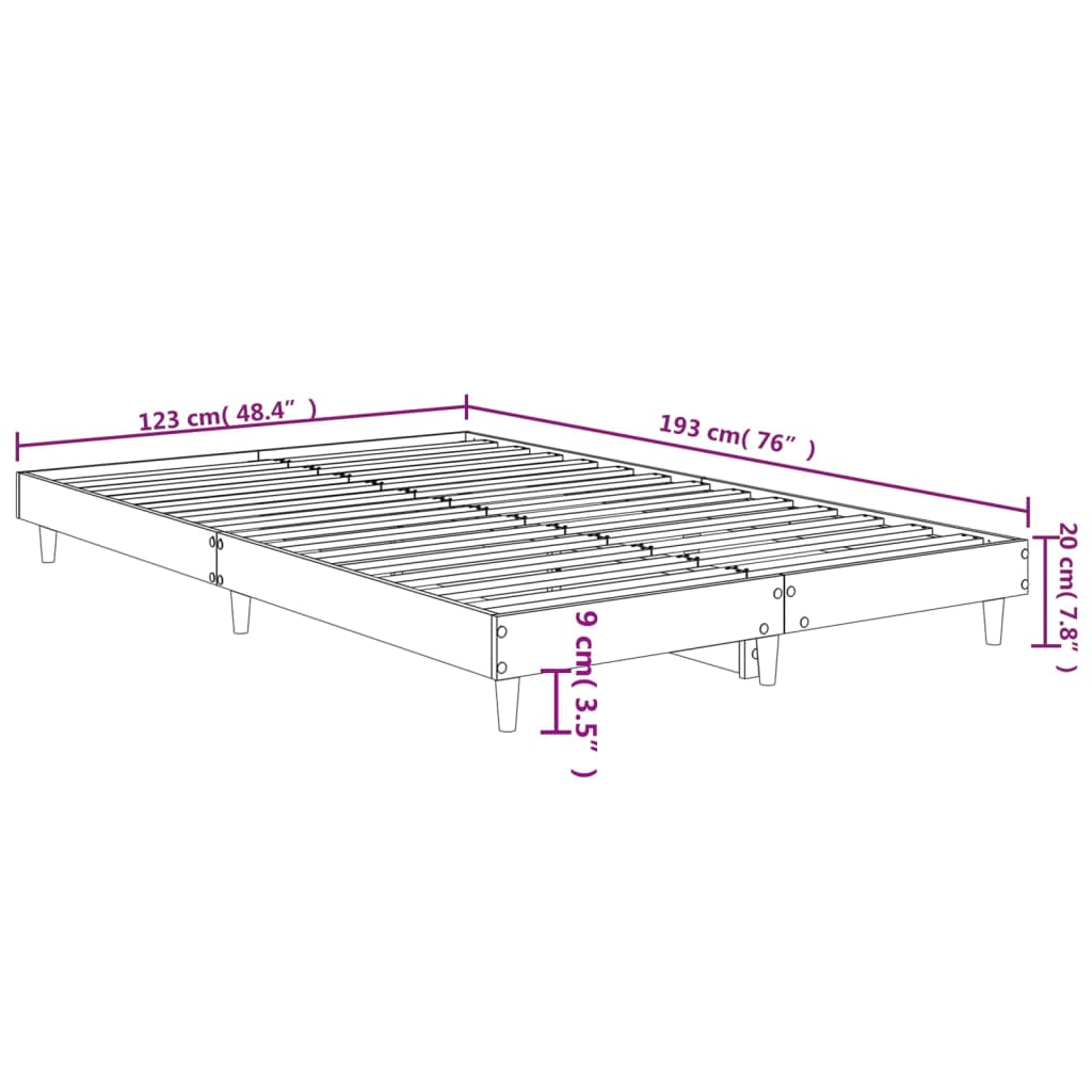 Bettgestell Schwarz 120x190 cm Holzwerkstoff