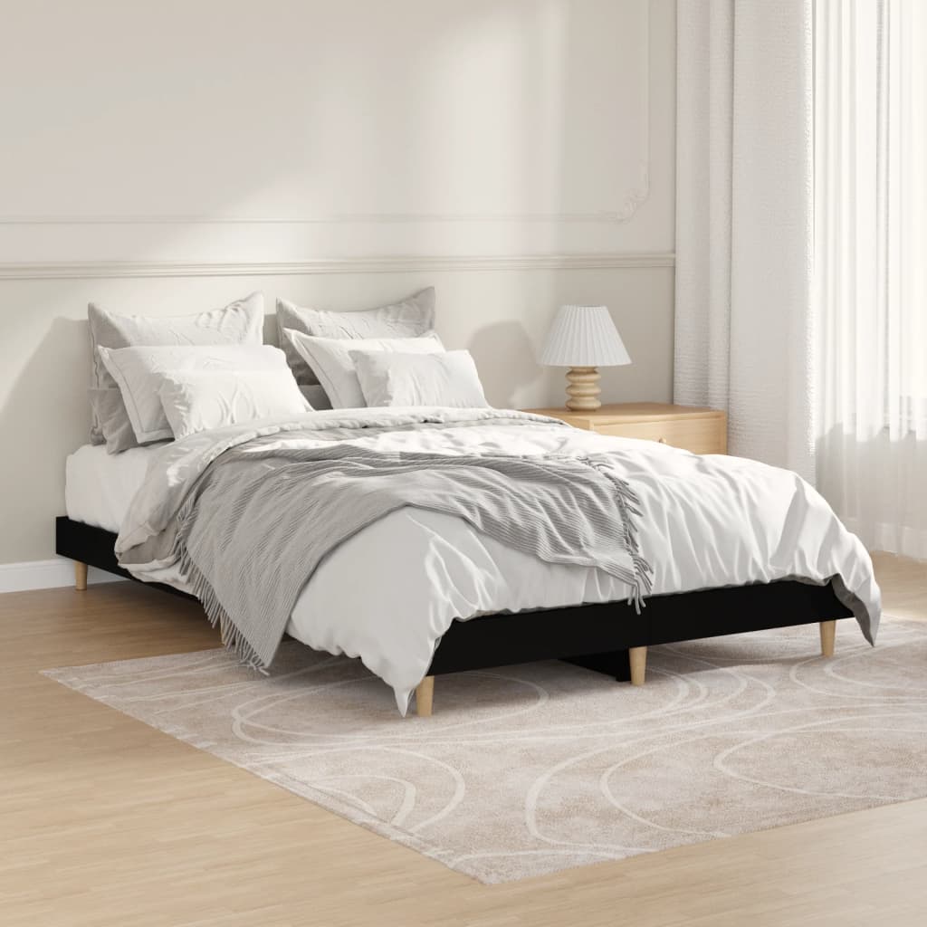 Bed frame black 120x190 cm wood material