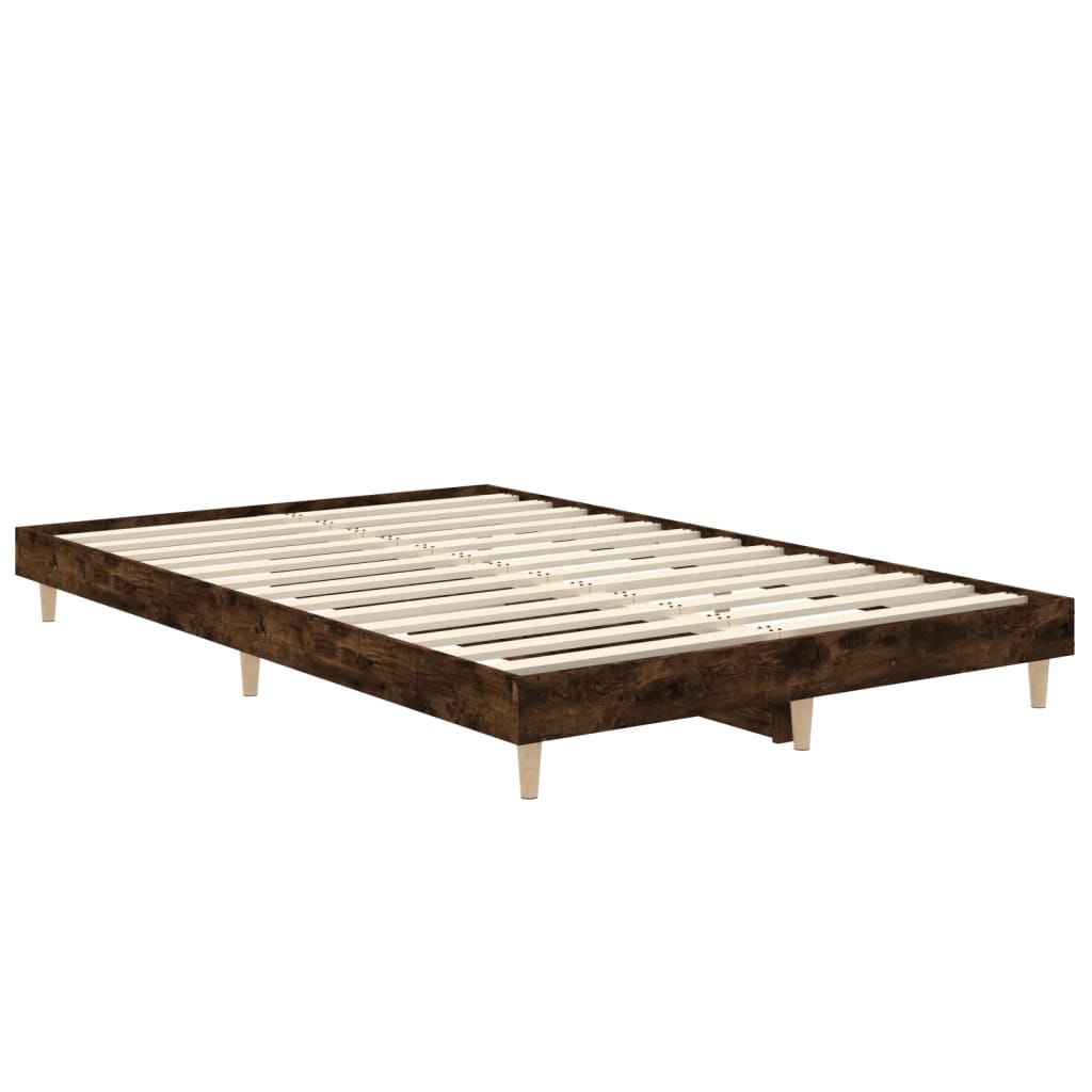 Bed frame without mattress smoked oak 120x190 cm wood material