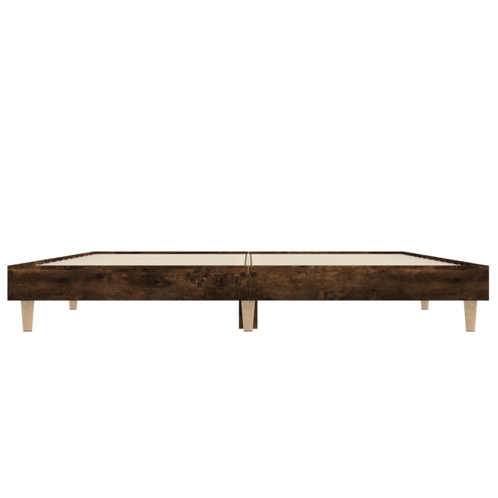 Bed frame without mattress smoked oak 120x190 cm wood material