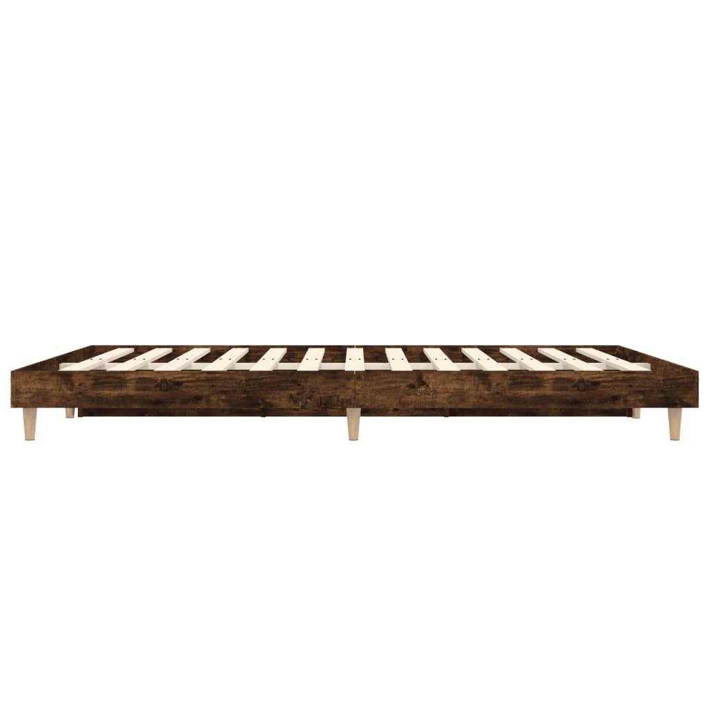 Bed frame without mattress smoked oak 120x190 cm wood material