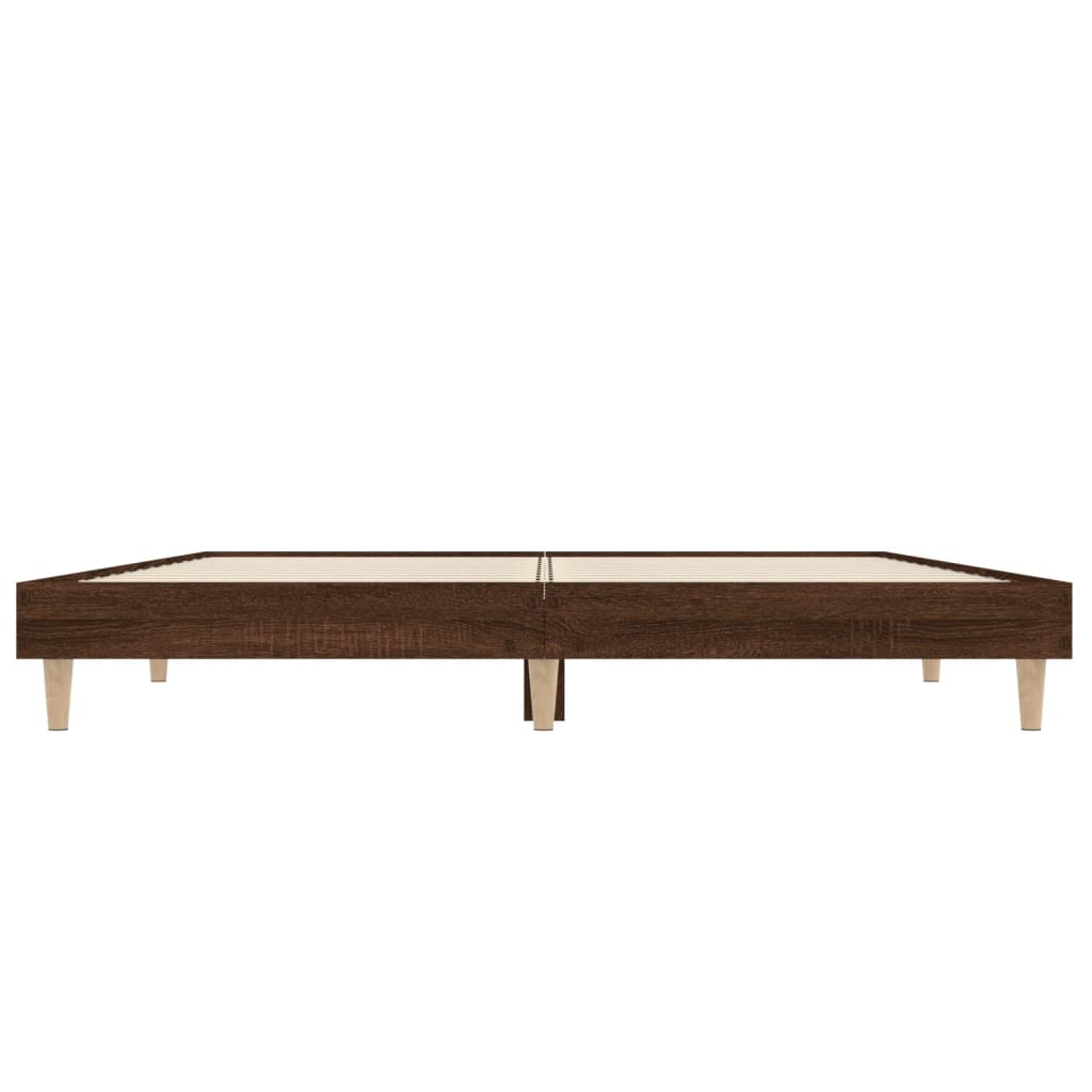 Bed frame without mattress brown oak 120x190 cm wood material