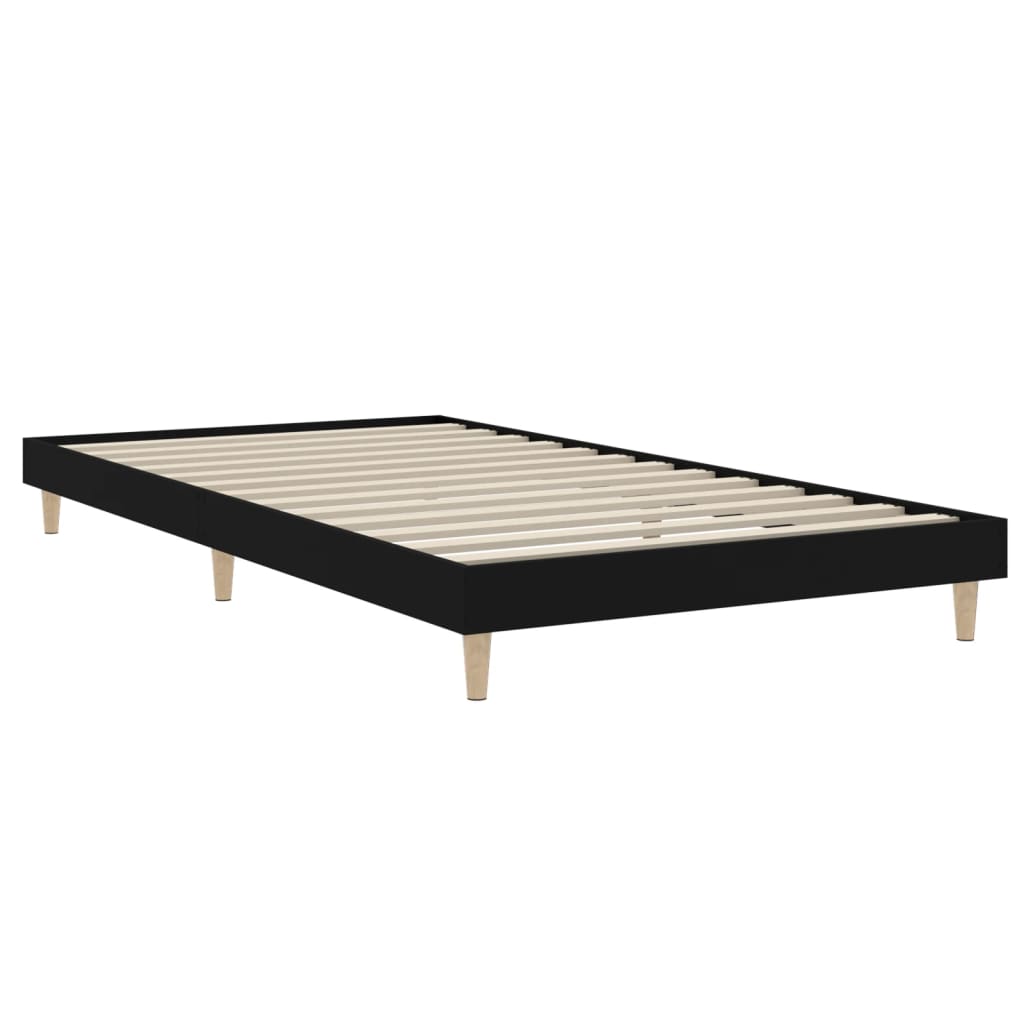 Bed frame black 90x190 cm wood material