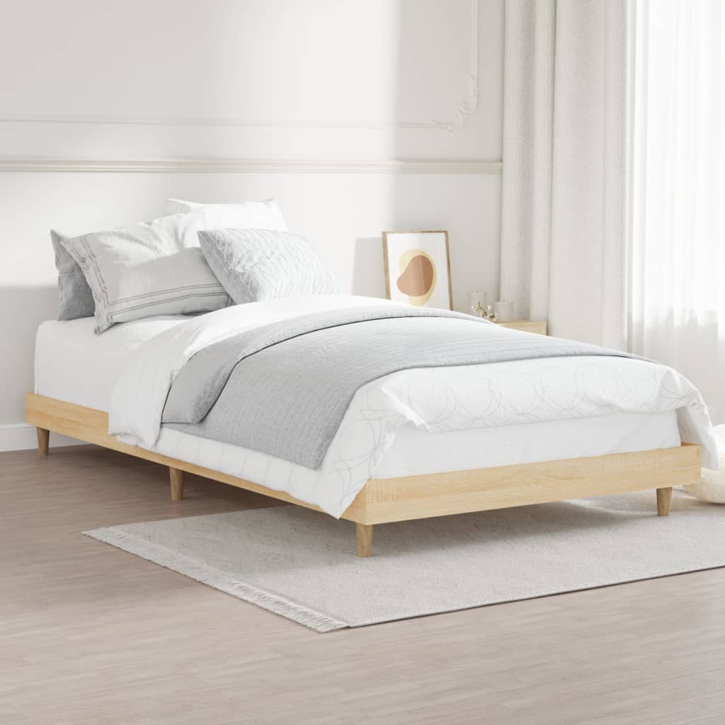 Bed frame without mattress Sonoma oak 90x190 cm wood material