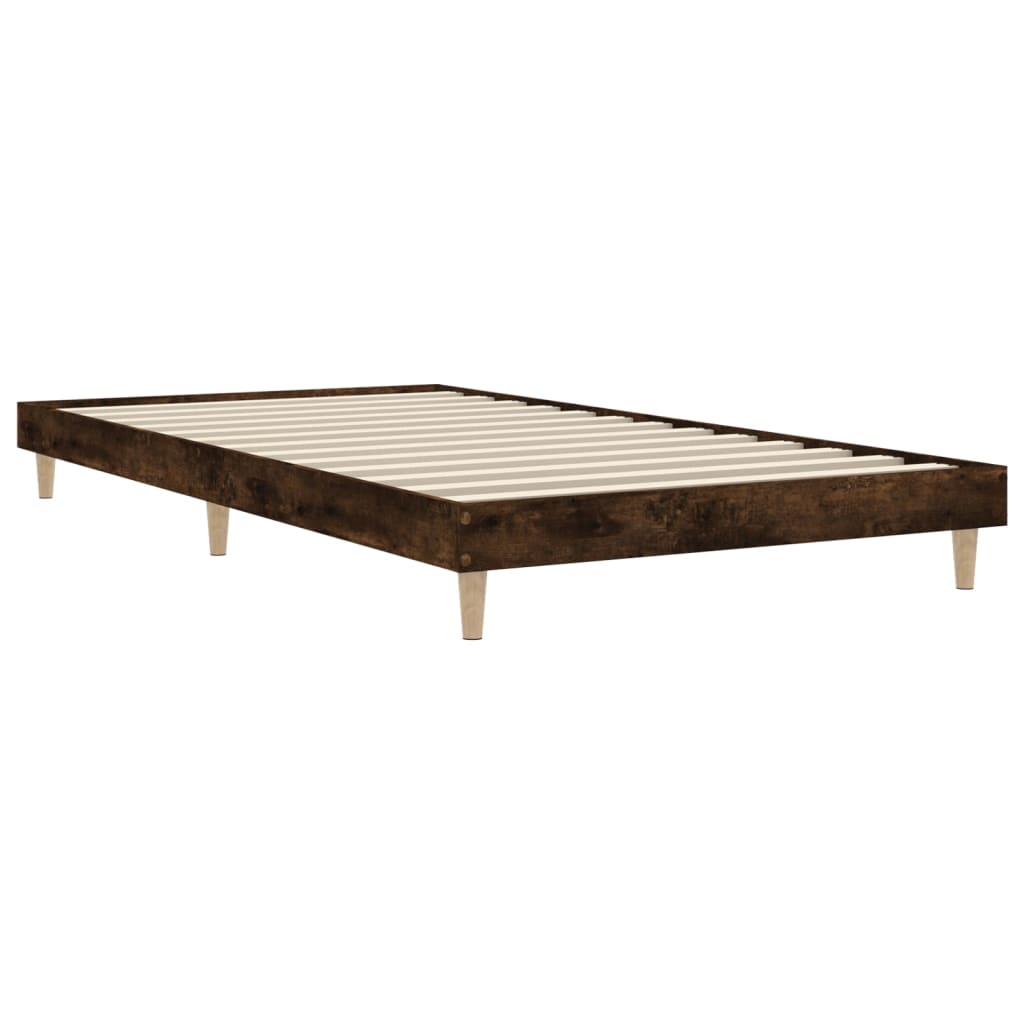 Bed frame without mattress smoked oak 90x190 cm wood material