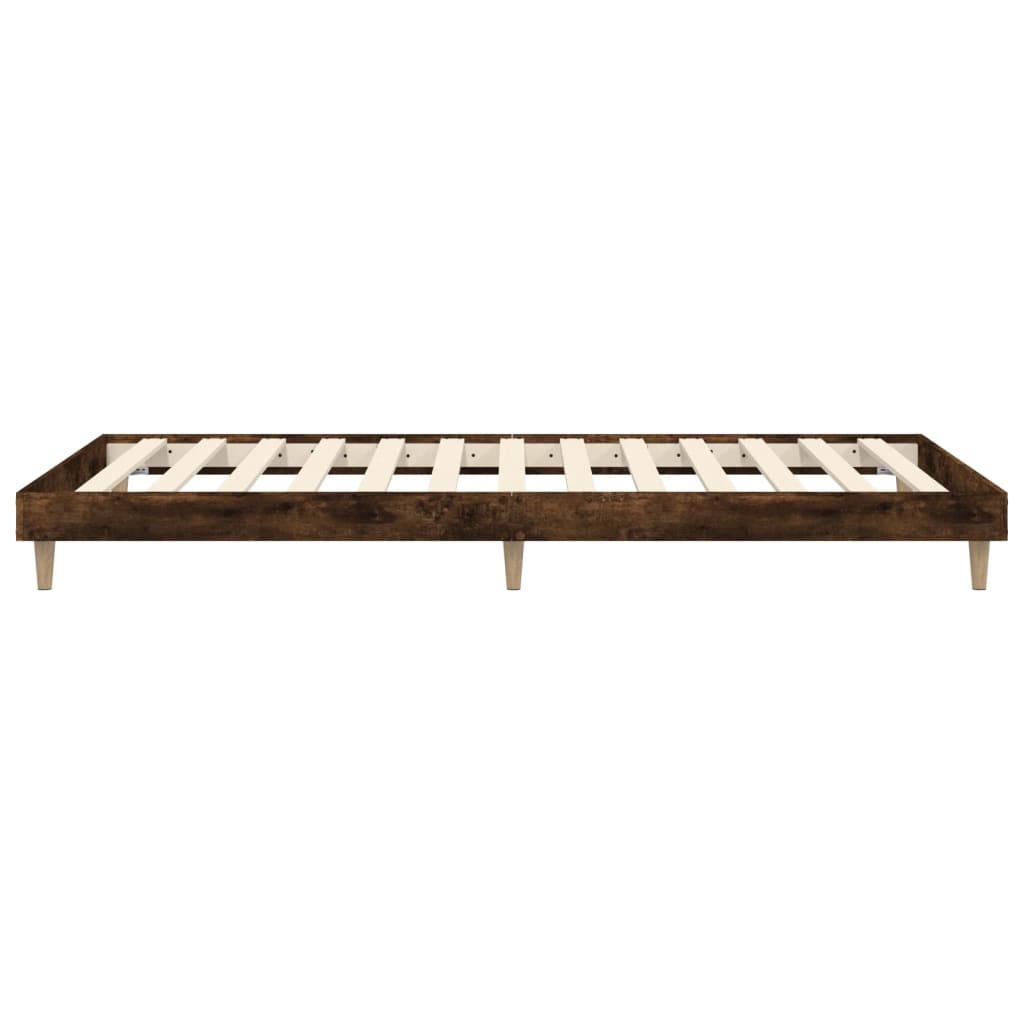 Bed frame without mattress smoked oak 90x190 cm wood material