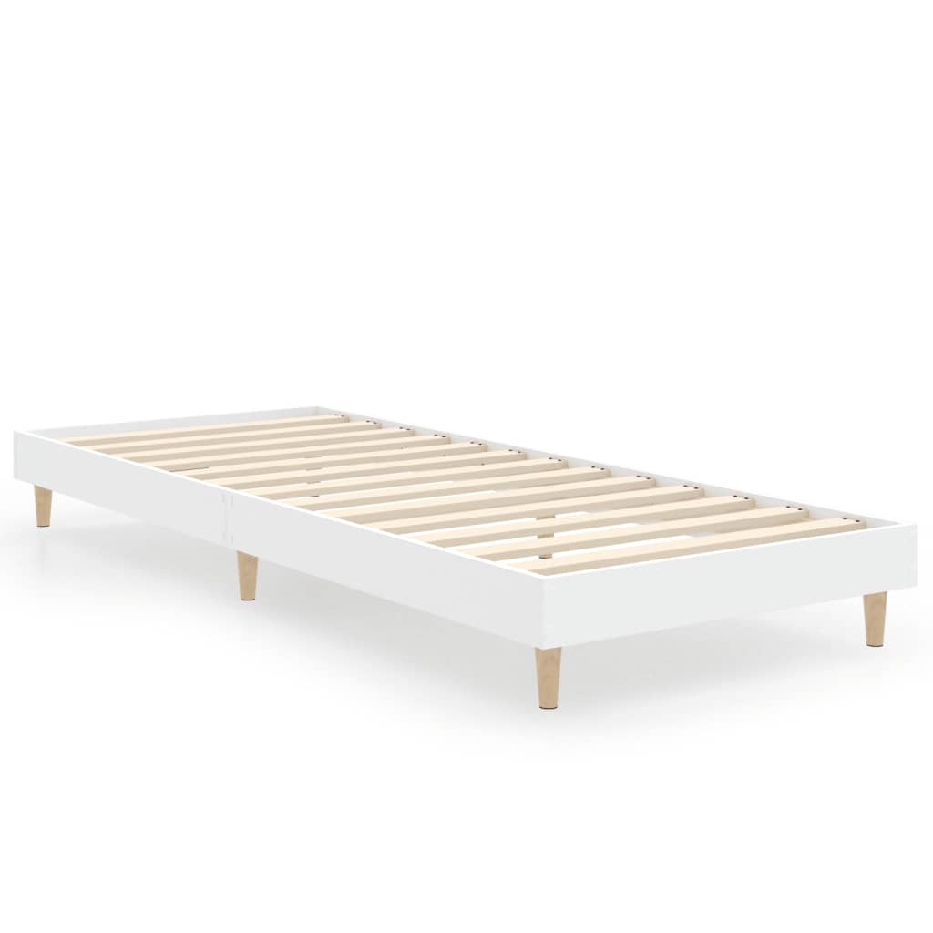 Bed frame white 75x190 cm wood material