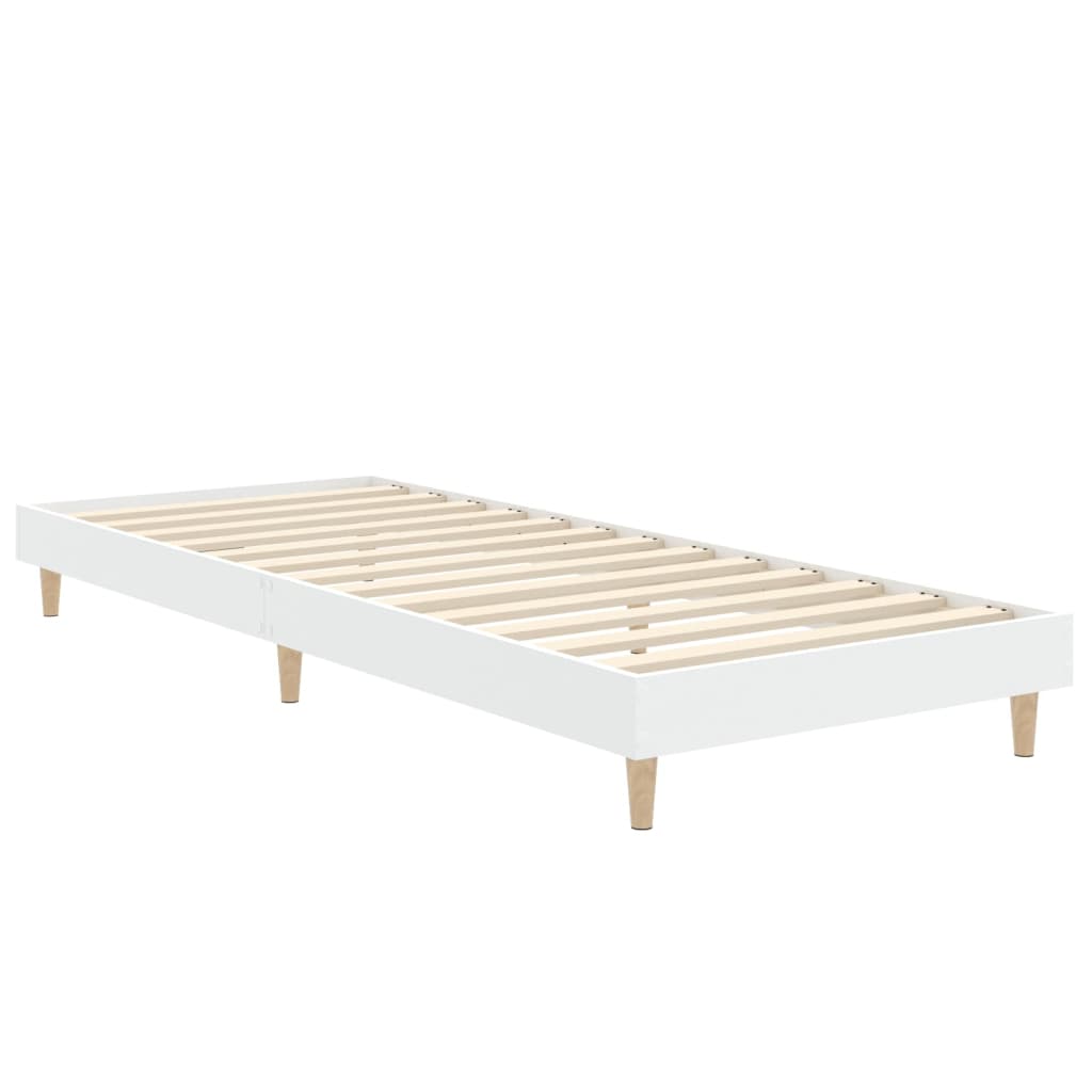 Bed frame white 75x190 cm wood material