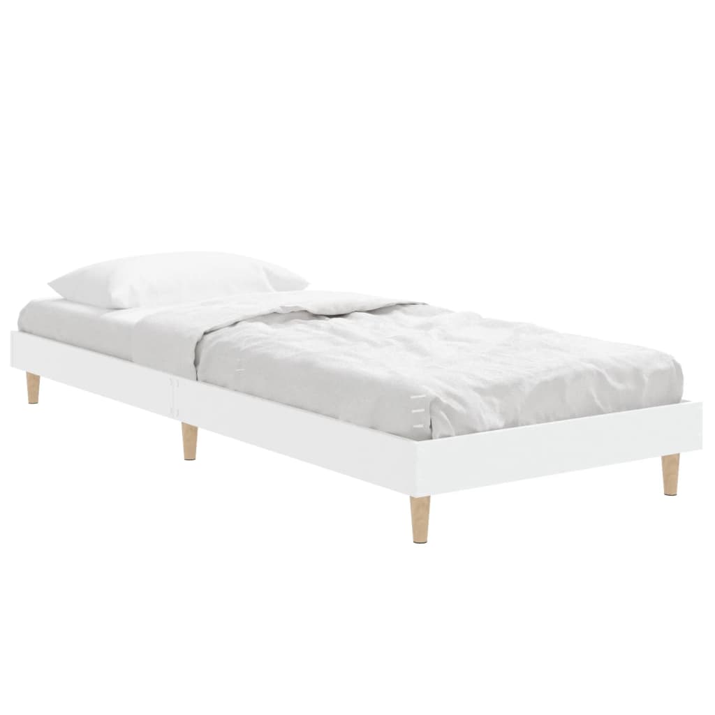 Bed frame white 75x190 cm wood material