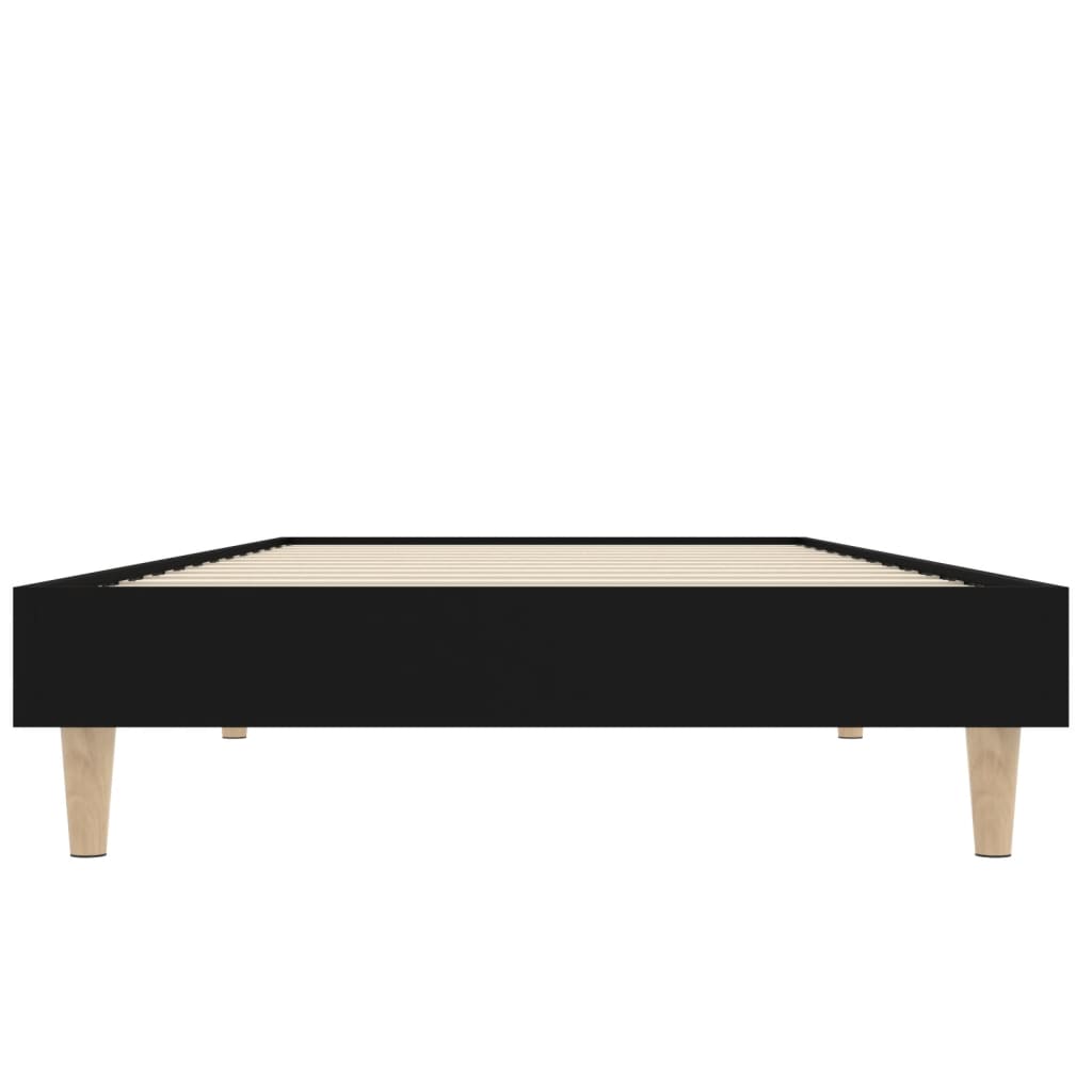 Bed frame black 75x190 cm wood material