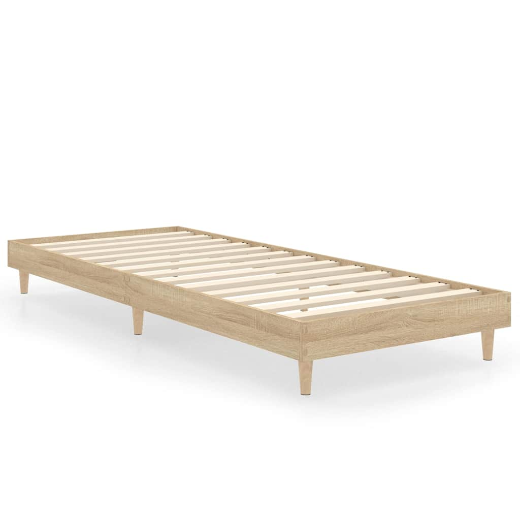 Bed frame without mattress Sonoma oak 75x190 cm wood material